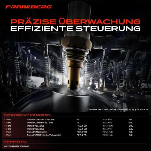 Frankberg 1x Lambdasonde Regelsonde Vor Katalysator für Ford Transit Bus V362 F3 V363 FAD FBD Bild Frankberg 1x Lambdasonde Regelsonde Vor Katalysator für Ford Transit Bus V362 F3 V363 FAD FBD