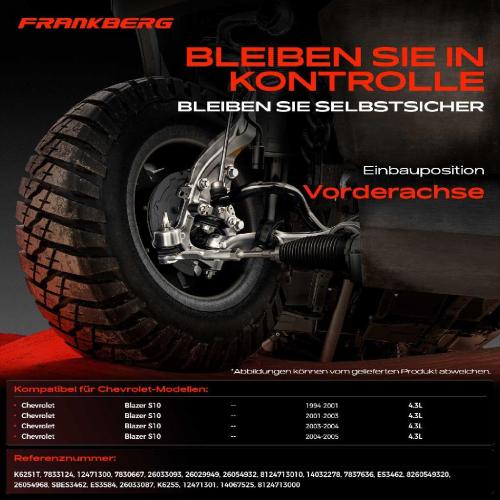 1x Querlenker Satz Vorderachse für Chevrolet Blazer S10 Blazer S10 Pick-up 4.3L 1994-2005 Bild 1x Querlenker Satz Vorderachse für Chevrolet Blazer S10 Blazer S10 Pick-up 4.3L 1994-2005