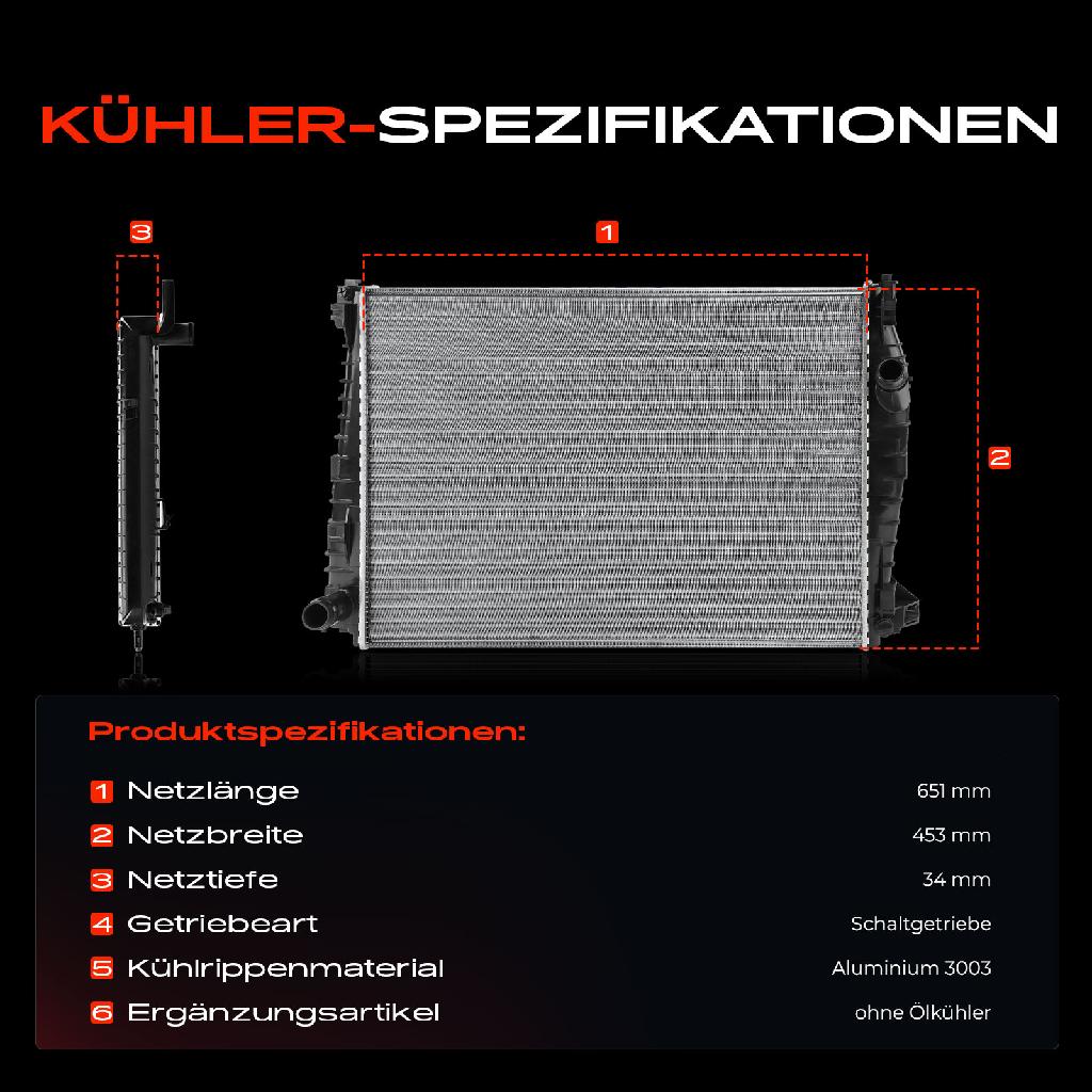 1x Kühler Wasserkühler Motorkühler für Alfa Romeo Brera Spider 939
