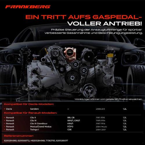 Frankberg 1x Drosselklappe Drosselklappenstutzen für Renault Clio II III Kangoo Twingo I Modus Dacia Sandero 1.2L Bild Frankberg 1x Drosselklappe Drosselklappenstutzen für Renault Clio II III Kangoo Twingo I Modus Dacia Sandero 1.2L
