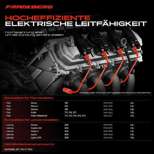 4x Zündleitungssatz Zündkabel für Fiat Brava 182 Marea Palio Lancia Dedra Lybra Bild 4x Zündleitungssatz Zündkabel für Fiat Brava 182 Marea Palio Lancia Dedra Lybra