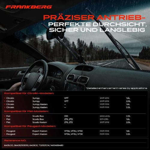 Frankberg 1x Wischermotor Scheibenwischermotor Vorne für Citroën Jumpy Fiat Scudo Peugeot Expert Bild Frankberg 1x Wischermotor Scheibenwischermotor Vorne für Citroën Jumpy Fiat Scudo Peugeot Expert