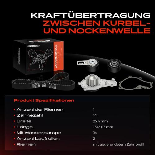 1x Zahnriemensatz Zahnriemen Wasserpumpe für Citroën Berlingo C3 C4 C5 Ford Focus Bild 1x Zahnriemensatz Zahnriemen Wasserpumpe für Citroën Berlingo C3 C4 C5 Ford Focus
