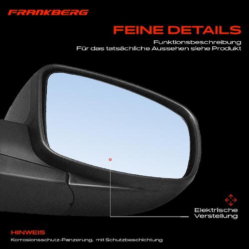 Frankberg 1x Außenspiegel Rechts für Hyundai i10 PA 1.1L 1.2L 2007-2010 Bild Frankberg 1x Außenspiegel Rechts für Hyundai i10 PA 1.1L 1.2L 2007-2010