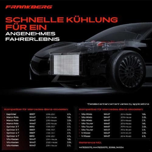 Frankberg 1x Kondensator Klimaanlage für Mercedes-Benz W447 B907 B910 Bj ab 14 Bild Frankberg 1x Kondensator Klimaanlage für Mercedes-Benz W447 B907 B910 Bj ab 14