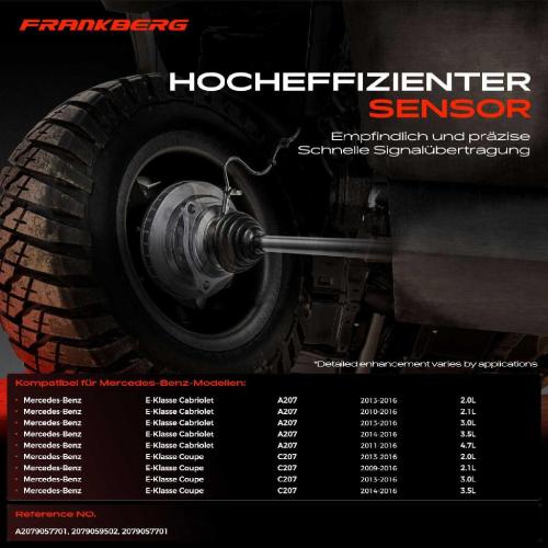 Frankberg 2x ABS Sensor Vorderachse beidseitig für Mercedes-Benz E-Klasse Cabriolet A207 E-Klasse Coupe C207 2009-2016 Bild Frankberg 2x ABS Sensor Vorderachse beidseitig für Mercedes-Benz E-Klasse Cabriolet A207 E-Klasse Coupe C207 2009-2016