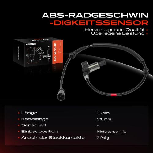 Frankberg 1x ABS Sensor Hinterachse links für Renault Megane I Cabriolet Coach Grandtour Hatchback Van Klasseic Kombi Bild Frankberg 1x ABS Sensor Hinterachse links für Renault Megane I Cabriolet Coach Grandtour Hatchback Van Klasseic Kombi