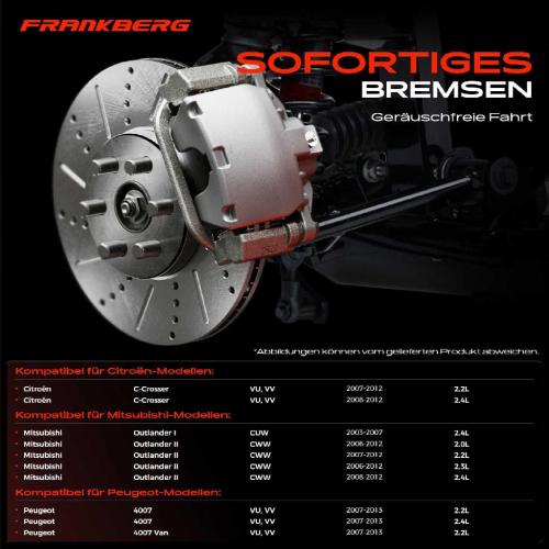 Frankberg 2x Bremsscheiben Vorderachse für Mitsubishi Lancer VIII Sportback Outlander I II III Peugeot 4007 Bild Frankberg 2x Bremsscheiben Vorderachse für Mitsubishi Lancer VIII Sportback Outlander I II III Peugeot 4007
