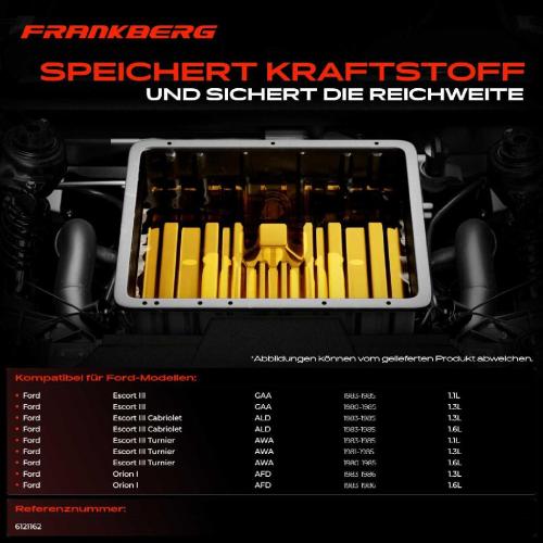 Frankberg 1x Kraftstofftank Kraftstoffbehälter für Ford Escort 3 Orion I 1.1L-1.6L Bild Frankberg 1x Kraftstofftank Kraftstoffbehälter für Ford Escort 3 Orion I 1.1L-1.6L