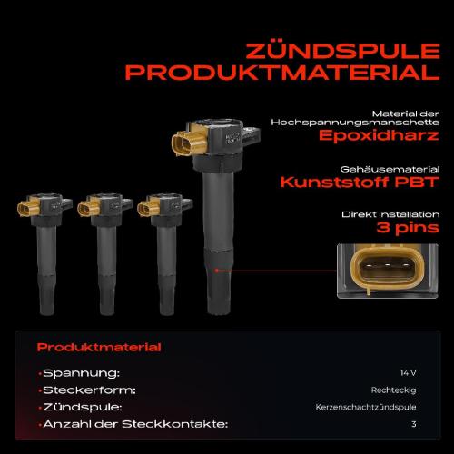 4x Zündspule Zündkerze für Suzuki Grand Vitara II Kizashi Swift IV SX4 2.4L 1.2L 1.6L Bj ab 2009 Bild 4x Zündspule Zündkerze für Suzuki Grand Vitara II Kizashi Swift IV SX4 2.4L 1.2L 1.6L Bj ab 2009
