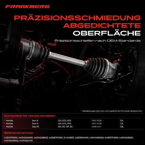 1x Antriebswelle Gelenksatz Vorderachse für Honda Jazz GD GE2 GE3 GE GG GP ZA 2002-2015 Bild 1x Antriebswelle Gelenksatz Vorderachse für Honda Jazz GD GE2 GE3 GE GG GP ZA 2002-2015