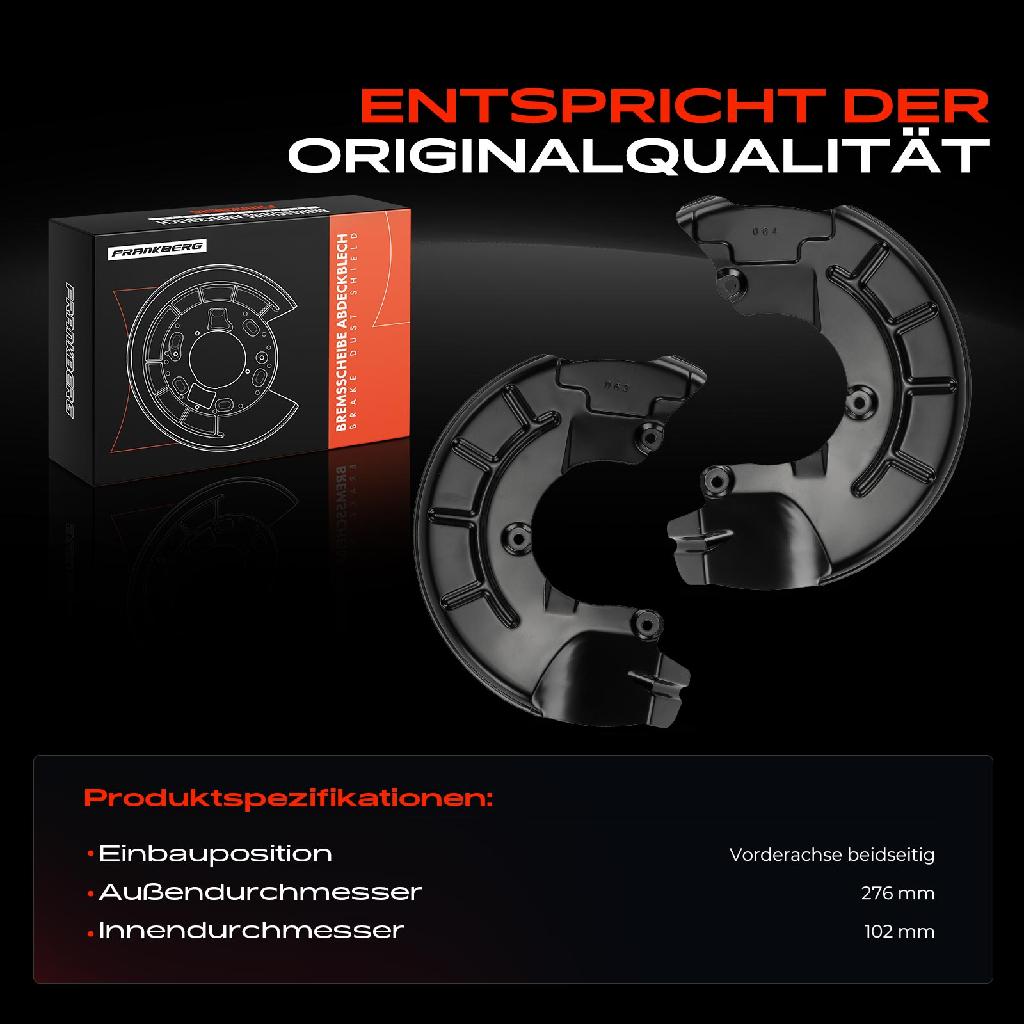 2x Ankerblech Bremsscheibe Vorderachse Beidseitig für VW Polo Seat Cordoba Ibiza Skoda Fabia Audi