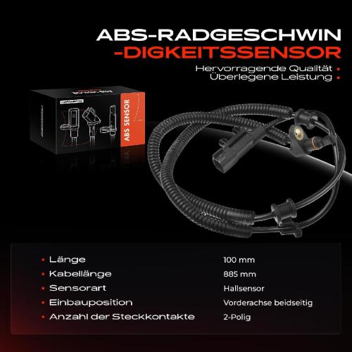 1x ABS Sensor Vorderachse beidseitig für Dodge Nitro Jeep Cherokee Compass Wrangler III 2.8L 2006-2017 Bild 1x ABS Sensor Vorderachse beidseitig für Dodge Nitro Jeep Cherokee Compass Wrangler III 2.8L 2006-2017