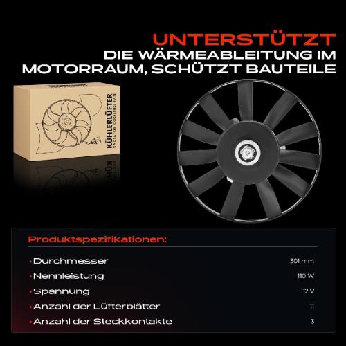 Frankberg 1x Motorkühller Einfachlüfter ohne Kühlerlüfterrahmen VW Golf III 1H1 Variant 1H5 Vento 1H2 Bild Frankberg 1x Motorkühller Einfachlüfter ohne Kühlerlüfterrahmen VW Golf III 1H1 Variant 1H5 Vento 1H2
