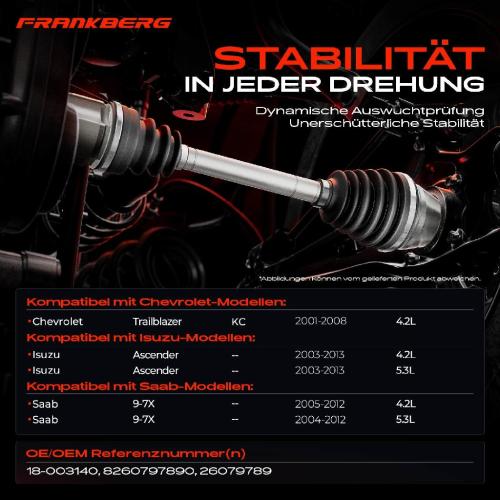 1x Antriebswelle Vorderachse für Chevrolet Trailblazer KC Isuzu Ascender Saab 9-7X Bild 1x Antriebswelle Vorderachse für Chevrolet Trailblazer KC Isuzu Ascender Saab 9-7X