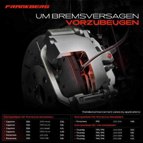 Frankberg 2x Warnkontakt Bremsbelagverschlei Vorderachse f r VW Touareg Porsche Cayenne Bj ab 2010 Bild Frankberg 2x Warnkontakt Bremsbelagverschlei Vorderachse f r VW Touareg Porsche Cayenne Bj ab 2010