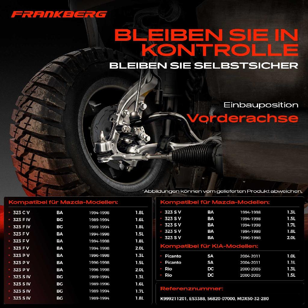 2x Spurstangenkopf Vorderachse für KIA Picanto Rio Schrägheck Stufenheck Mazda 121 II 323 C IV V F P S