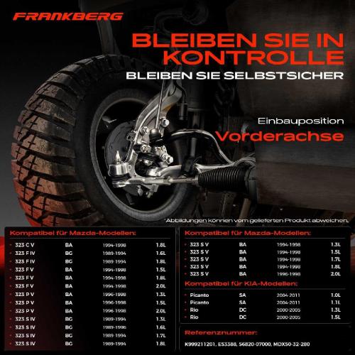 2x Spurstangenkopf Vorderachse für KIA Picanto Rio Schrägheck Stufenheck Mazda 121 II 323 C IV V F P S Bild 2x Spurstangenkopf Vorderachse für KIA Picanto Rio Schrägheck Stufenheck Mazda 121 II 323 C IV V F P S