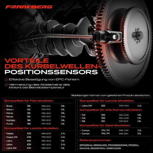 1x Kurbelwellensensor Impulsgeber für Alfa Romeo 145 Fiat Brava Punto Lancia Lybra Bild 1x Kurbelwellensensor Impulsgeber für Alfa Romeo 145 Fiat Brava Punto Lancia Lybra