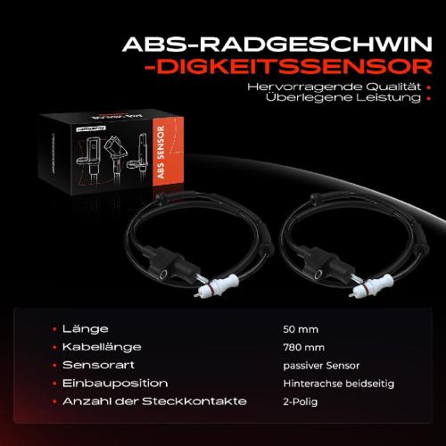 2x ABS Sensor Hinten für Renault Avantime Espace III 2.0L 2.2L 3.0L 1.9L 1996-2003 Bild 2x ABS Sensor Hinten für Renault Avantime Espace III 2.0L 2.2L 3.0L 1.9L 1996-2003