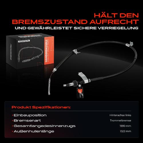 1x Seilzug Feststellbremse Hinterachse links für KIA Rio III Stufenheck Hatchback Van UB 1.1L 1.4L Bild 1x Seilzug Feststellbremse Hinterachse links für KIA Rio III Stufenheck Hatchback Van UB 1.1L 1.4L