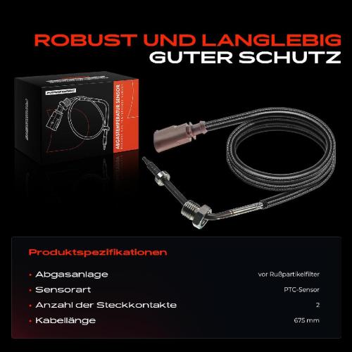 1x Abgastemperatursensor für VW Transporter V Pritsche/Fahrgestell Kasten Bus Multivan V Bild 1x Abgastemperatursensor für VW Transporter V Pritsche/Fahrgestell Kasten Bus Multivan V