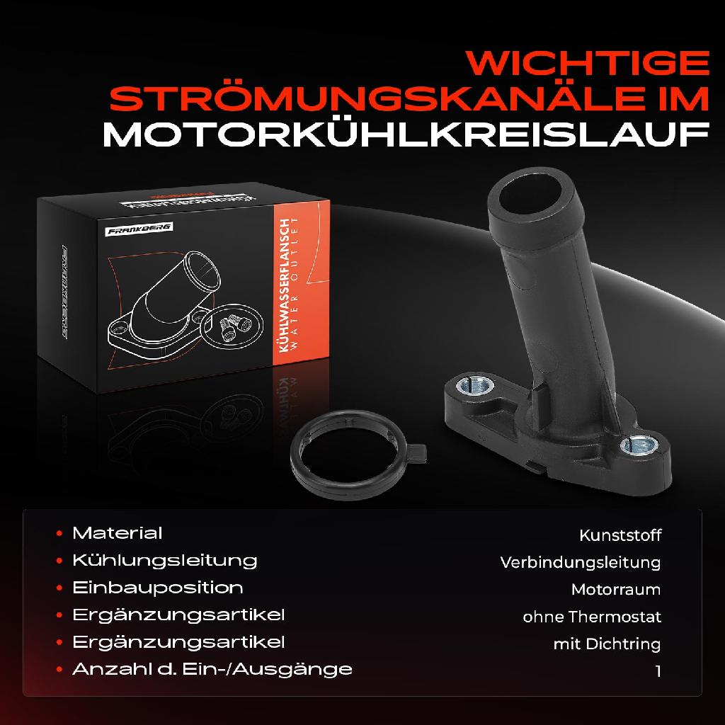 1x Kühlmittelflansch Wasserauslass für VW Passat Touareg Skoda Superb 2 Audi Q7