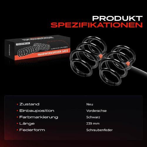 Frankberg 2x Fahrwerksfeder Vorderachse für Audi TT 8J3 2.0L 2008-2014 Bild Frankberg 2x Fahrwerksfeder Vorderachse für Audi TT 8J3 2.0L 2008-2014
