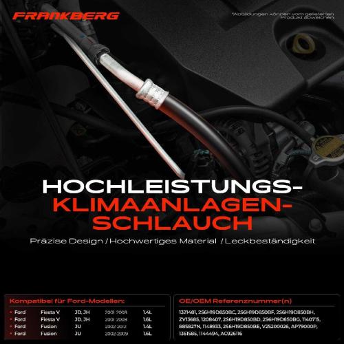 1x Hochdruckleitung Niederdruckleitung Klimaanlage für Ford Fiesta 5 JD JH Fusion JU 1.4L 1.6L Bild 1x Hochdruckleitung Niederdruckleitung Klimaanlage für Ford Fiesta 5 JD JH Fusion JU 1.4L 1.6L
