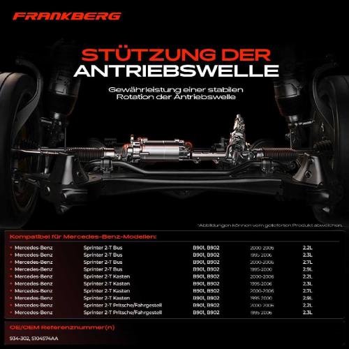 1x Lagerung Gelenkwelle Kardanwellenlager für Mercedes-Benz Sprinter 2-T 3-T 4-T B901 Bild 1x Lagerung Gelenkwelle Kardanwellenlager für Mercedes-Benz Sprinter 2-T 3-T 4-T B901
