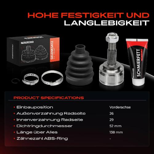Frankberg 1x Antriebswelle Gelenksatz Vorderachse für Mazda 2 DJ DL 1.5L 2014-2018 Bild Frankberg 1x Antriebswelle Gelenksatz Vorderachse für Mazda 2 DJ DL 1.5L 2014-2018