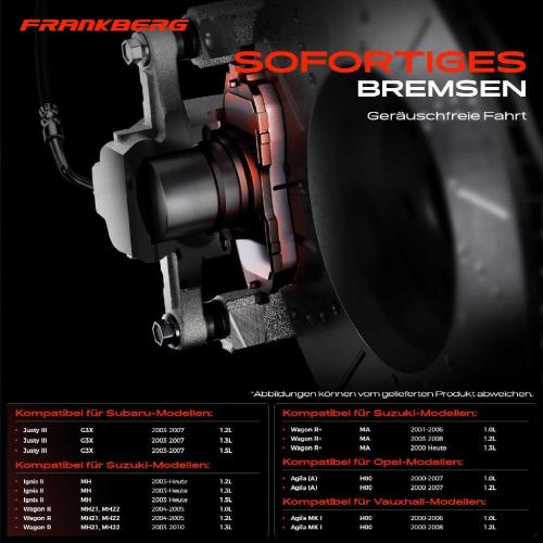 4x Bremsbeläge Vorderachse für Opel Agila (A) Subaru Justy III Suzuki Ignis II 2000-2025 Bild 4x Bremsbeläge Vorderachse für Opel Agila (A) Subaru Justy III Suzuki Ignis II 2000-2025