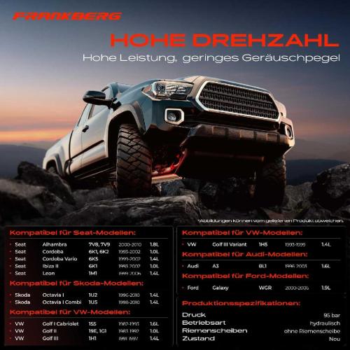 Frankberg 1x Servopumpe hydraulisch für VW Golf Bora Caddy II Skoda Felicia Octavia Bild Frankberg 1x Servopumpe hydraulisch für VW Golf Bora Caddy II Skoda Felicia Octavia