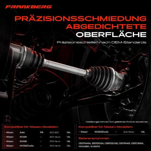 Frankberg 1x Antriebswelle Gelenksatz Vorderachse für Nissan NV200 Juke F15 Bj ab 2010 Bild Frankberg 1x Antriebswelle Gelenksatz Vorderachse für Nissan NV200 Juke F15 Bj ab 2010