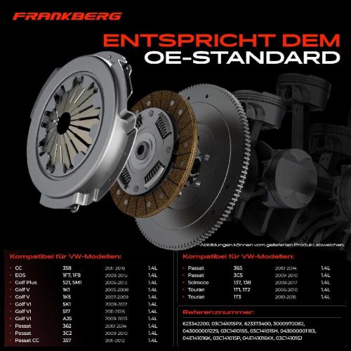 1x Kupplungssatz für VW Golf Plus V Variant VI Beetle Cabriolet EOS Jetta III Passat Scirocco Touran Bild 1x Kupplungssatz für VW Golf Plus V Variant VI Beetle Cabriolet EOS Jetta III Passat Scirocco Touran