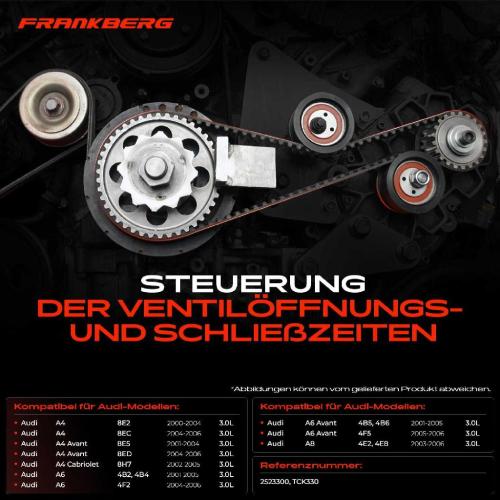 Frankberg 1x Zahnriemensatz Zahnriemen für Audi A4 8E2 A6 4B2 A8 4E2 4E8 3.0L 2001-2006 Bild Frankberg 1x Zahnriemensatz Zahnriemen für Audi A4 8E2 A6 4B2 A8 4E2 4E8 3.0L 2001-2006