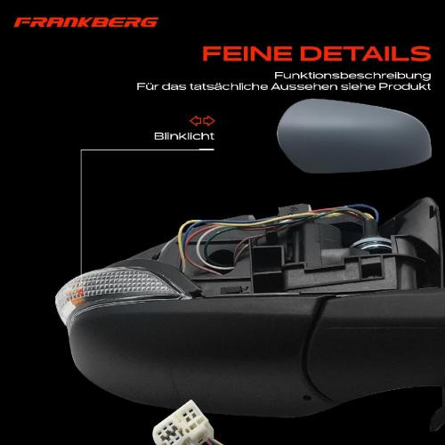 Frankberg 1x Außenspiegel Rechts für Toyota Yaris P13 1.0L 1.3L 1.4L 1.5L 2010-2020 Bild Frankberg 1x Außenspiegel Rechts für Toyota Yaris P13 1.0L 1.3L 1.4L 1.5L 2010-2020