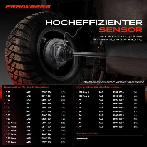 Frankberg 1x ABS Sensor Vorderachse beidseitig f r Audi 100 Avant A6 2.0L 2.2L 2.3L 2.4L 2.5L 2.6L 1990-1997 Bild Frankberg 1x ABS Sensor Vorderachse beidseitig f r Audi 100 Avant A6 2.0L 2.2L 2.3L 2.4L 2.5L 2.6L 1990-1997