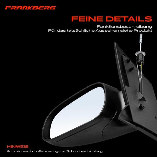 Frankberg 1x Außenspiegel Rechts für VW Fox Schrägheck 5Z1 5Z3 5Z4 2005-2011 Bild Frankberg 1x Außenspiegel Rechts für VW Fox Schrägheck 5Z1 5Z3 5Z4 2005-2011