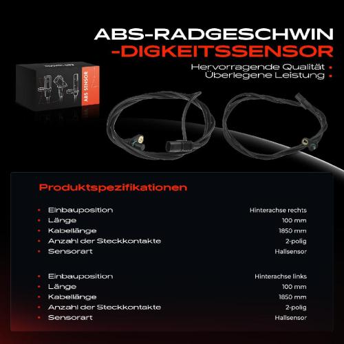 2x ABS Sensor Hinten Links Rechts für VW Crafter Mercedes-Benz Sprinter Bild 2x ABS Sensor Hinten Links Rechts für VW Crafter Mercedes-Benz Sprinter