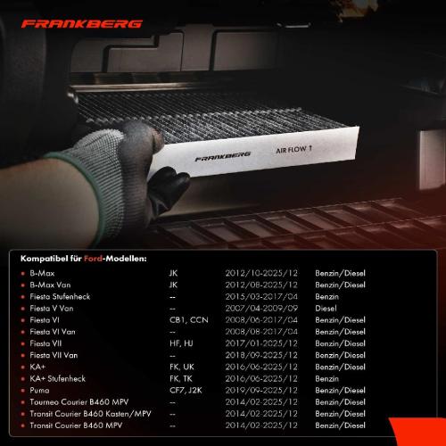 1x Innenraumfilter Aktivkohle für Ford Fiesta 5 6 7 CB1 HF B-Max Puma 1.0-1.6 Bild 1x Innenraumfilter Aktivkohle für Ford Fiesta 5 6 7 CB1 HF B-Max Puma 1.0-1.6