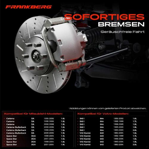 2x Bremsscheiben Hinterachse für Mitsubishi Carisma Stufenheck Space Star MPV Volvo S40 I V40 Kombi Bild 2x Bremsscheiben Hinterachse für Mitsubishi Carisma Stufenheck Space Star MPV Volvo S40 I V40 Kombi