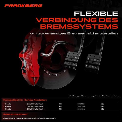 1x Bremsschlauch Bremsschläuche Vorderachse Rechts für Honda Civic IX Stufenheck FB FG Bild 1x Bremsschlauch Bremsschläuche Vorderachse Rechts für Honda Civic IX Stufenheck FB FG