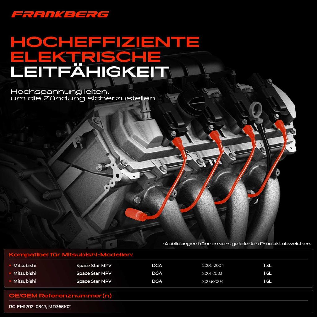 2x Zündleitungssatz Zündkabel für Mitsubishi Space Star MPV DGA