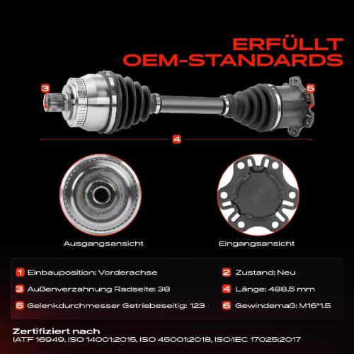 Frankberg 2x Antriebswelle Vorderachse für Ford Galaxy WGR VW Sharan 7M6 7M8 7M9 Seat Alhambra Bild Frankberg 2x Antriebswelle Vorderachse für Ford Galaxy WGR VW Sharan 7M6 7M8 7M9 Seat Alhambra