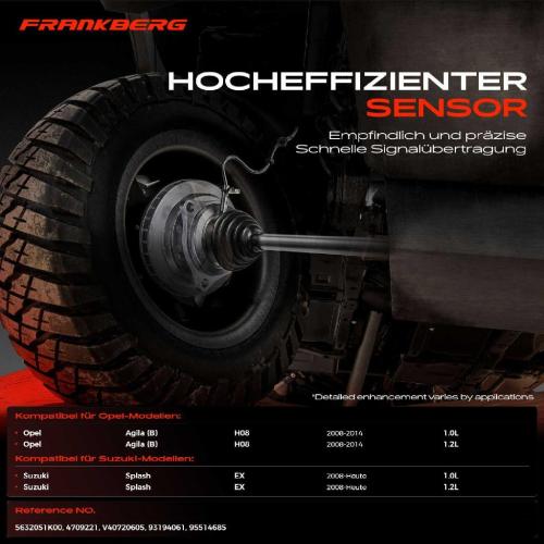 Frankberg 1x ABS Sensor Hinterachse links für Opel Agila (B) H08 Suzuki Splash EX 1.0L 1.2L Bj ab 2008 Bild Frankberg 1x ABS Sensor Hinterachse links für Opel Agila (B) H08 Suzuki Splash EX 1.0L 1.2L Bj ab 2008