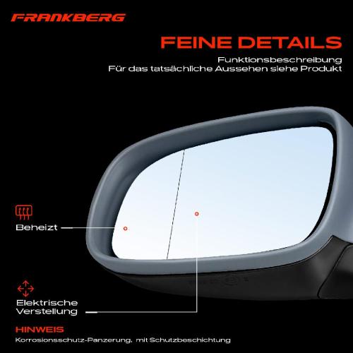 Frankberg 1x Außenspiegel Links für VW Polo 6N2 6V2 1.0L 1.4L 1.6L 1.7L 1.9L 1.8L 1995-2002 Bild Frankberg 1x Außenspiegel Links für VW Polo 6N2 6V2 1.0L 1.4L 1.6L 1.7L 1.9L 1.8L 1995-2002