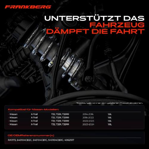 Frankberg 2x Fahrwerksfeder Vorderachse f r Nissan X-Trail T32 T32R T32RR 1.6L Bj ab 2014 Bild Frankberg 2x Fahrwerksfeder Vorderachse f r Nissan X-Trail T32 T32R T32RR 1.6L Bj ab 2014