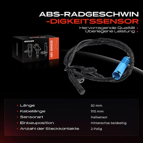 1x ABS Sensor Hinterachse beidseitig für MG ZT ZT- T Rover 75 Tourer 1.8L 2.0L 2.5L 1999-2005 Bild 1x ABS Sensor Hinterachse beidseitig für MG ZT ZT- T Rover 75 Tourer 1.8L 2.0L 2.5L 1999-2005