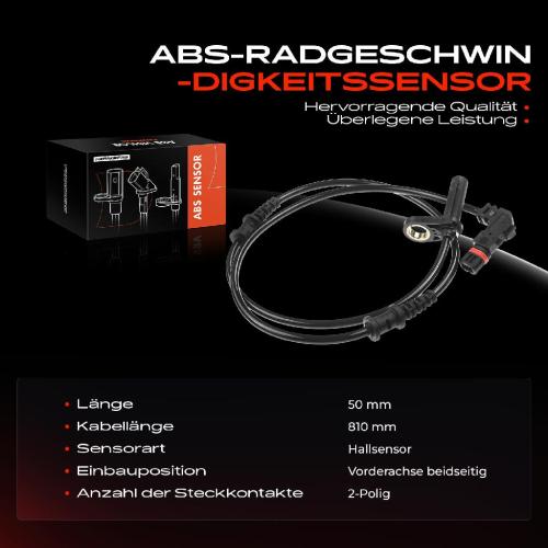 1x ABS Sensor Vorderachse beidseitig für Mercedes-Benz SL R230 SLR R199 SLR Roadster 5.5L 5.4L 6.2L 2001-2012 Bild 1x ABS Sensor Vorderachse beidseitig für Mercedes-Benz SL R230 SLR R199 SLR Roadster 5.5L 5.4L 6.2L 2001-2012